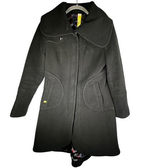 Soia & Kyo Jackets & Blazers - Soia & Kyo Black Shawl Collar Short Long Wool Blend Coat M